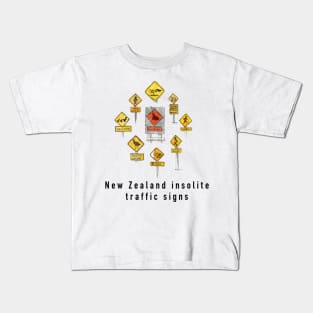 New Zealand insolite traffic signs Kids T-Shirt